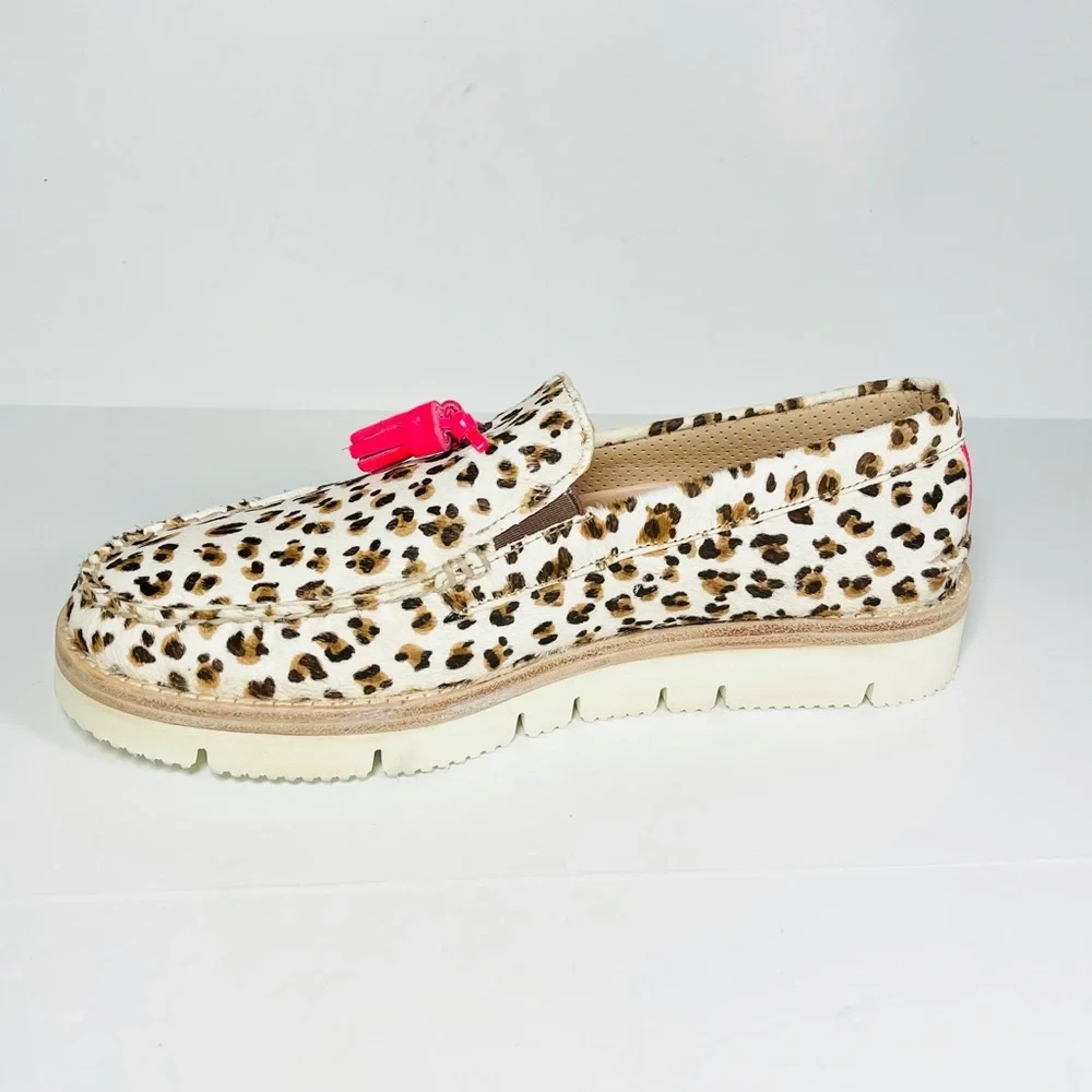 Sperry‎ cloud Authentic Original Men’s Tassel Loafers Beige Leopard Print Size 9